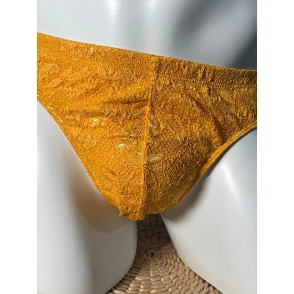 Cosabella Men's Luxury Lace G-String Thong Taaja Mango Yellow  Size L
